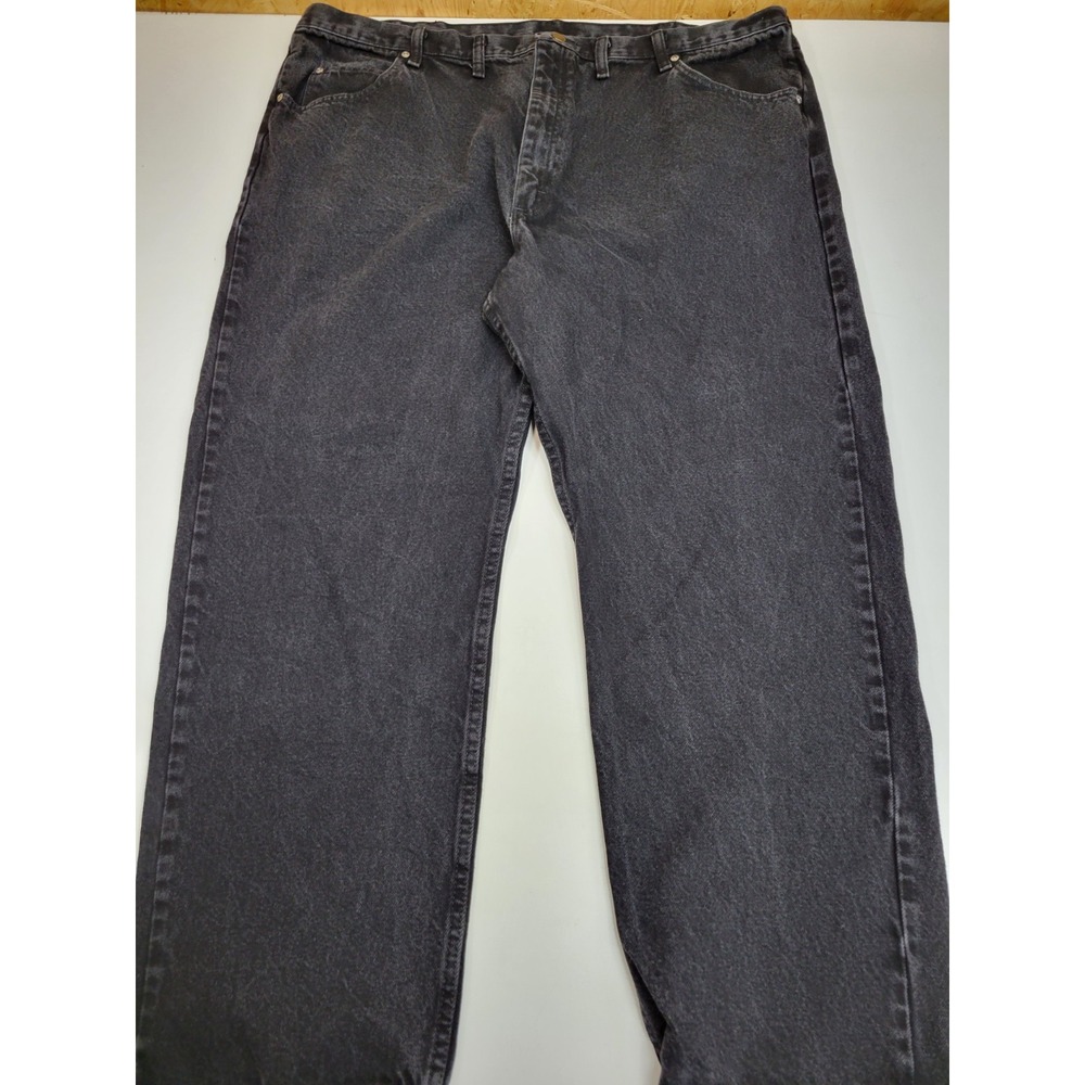 Wrangler 97601CB Mens 46x30 Black Jeans Relaxed Fit Straight Leg 100% Cotton
